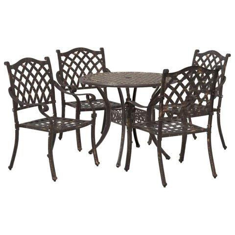 Zestaw do jadalni w ogrodzie 5 pcs kolor bronzu Aluminium