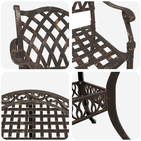 Zestaw do jadalni w ogrodzie 5 pcs kolor bronzu Aluminium