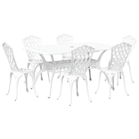 Zestaw do jadalni w ogrodzie 7 pcs Biały Aluminium