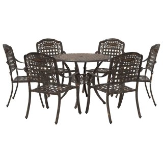 Zestaw do jadalni w ogrodzie 7 pcs kolor bronzu Aluminium