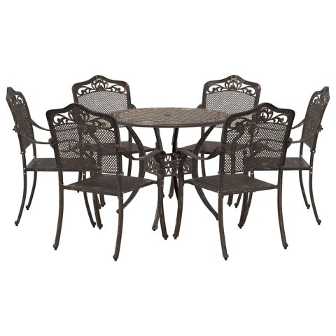 Zestaw do jadalni w ogrodzie 7 pcs kolor bronzu Aluminium