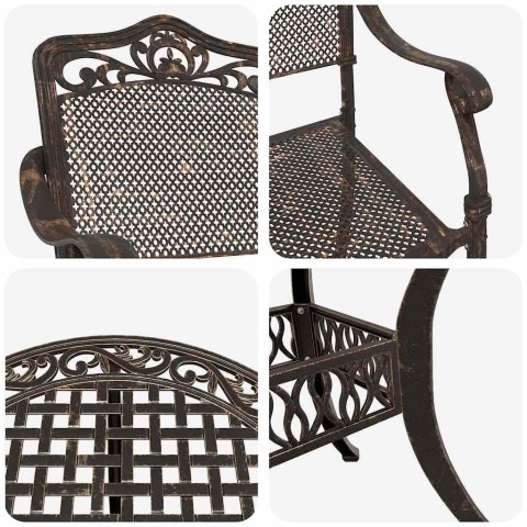 Zestaw do jadalni w ogrodzie 7 pcs kolor bronzu Aluminium