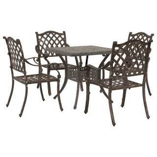Zestaw stołów ogrodowych 5 pcs kolor bronzu Aluminium odlewane