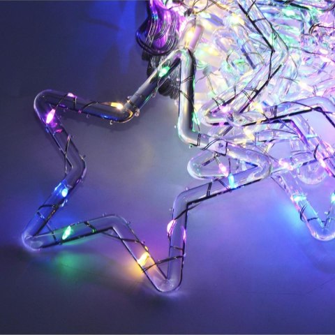LAMPKI CHOINKOWE KURTYNA ŚWIETLNA 200x200 CM 415LED GWIAZDKI MULTIKOLOR