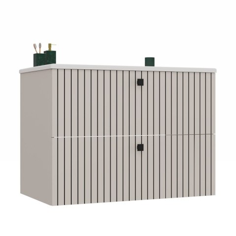SZAFKA POD UMYWALKĘ TIGO 80 2S KASZMIR RYFLOWANY FRONT + UMYWALKA