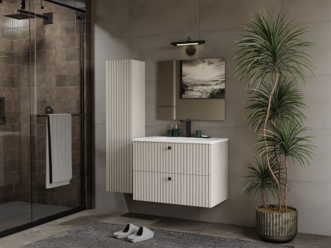 SZAFKA POD UMYWALKĘ TIGO 80 2S KASZMIR RYFLOWANY FRONT + UMYWALKA