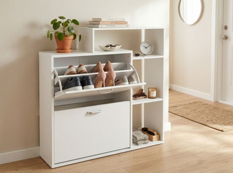Szafka na buty ZEFIR z regałem white