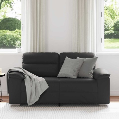Sofa 2-osobowa czarna 160x81x84 cm ze skóry ekologicznej
