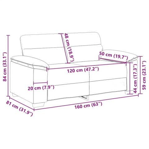 Sofa 2-osobowa czarna 160x81x84 cm ze skóry ekologicznej