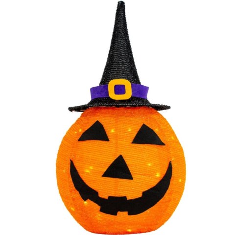 DYNIA DEKORACYJNA Z KAPELUSZEM 68CM HALLOWEEN 30LED