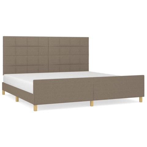 Rama łóżka bez materaca, taupe, 200x200 cm, obita tkaniną