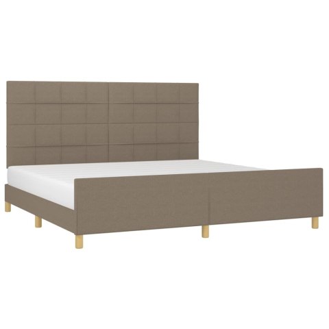 Rama łóżka bez materaca, taupe, 200x200 cm, obita tkaniną