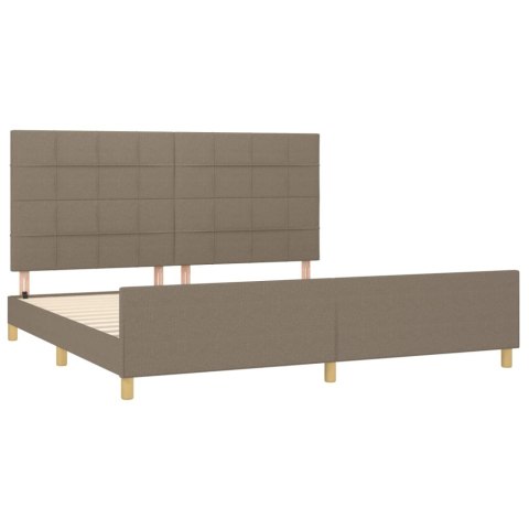 Rama łóżka bez materaca, taupe, 200x200 cm, obita tkaniną