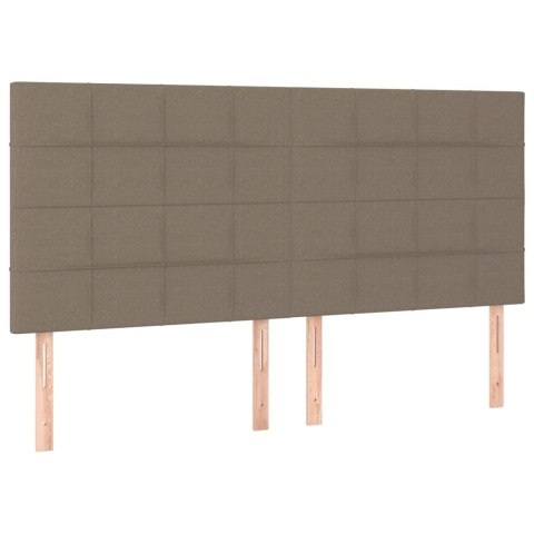 Rama łóżka bez materaca, taupe, 200x200 cm, obita tkaniną