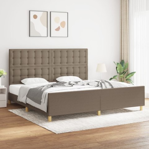 Rama łóżka bez materaca, taupe, 200x200 cm, obita tkaniną