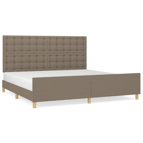 Rama łóżka bez materaca, taupe, 200x200 cm, obita tkaniną