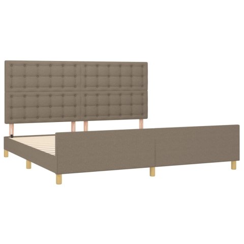 Rama łóżka bez materaca, taupe, 200x200 cm, obita tkaniną