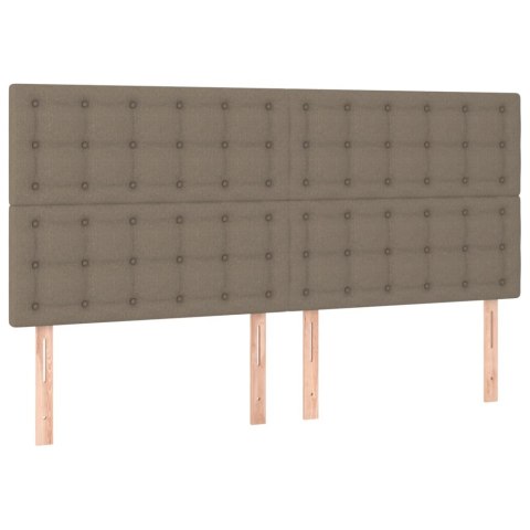 Rama łóżka bez materaca, taupe, 200x200 cm, obita tkaniną