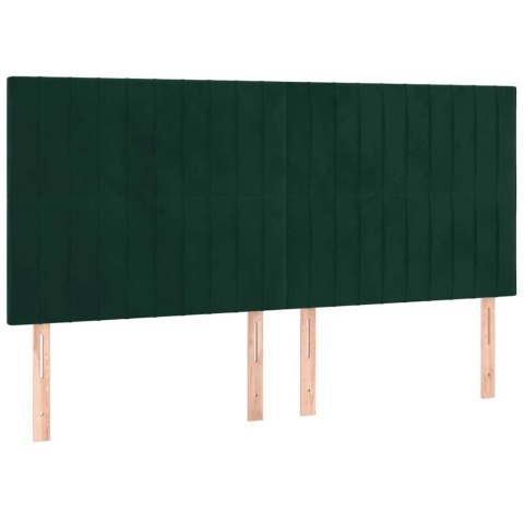 Rama łóżka z zagłówkiem, ciemnozielona, 180x200 cm, aksamitna