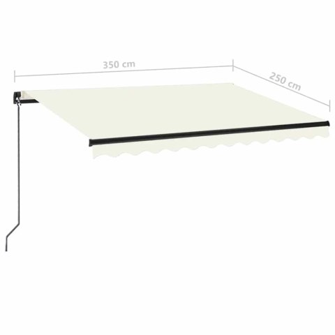 Ręcznie zwijana markiza, 350 x 250 cm, kremowa