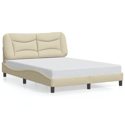 Rama łóżka z LED bez materaca Hvar Kremowa 140x200 cm Tkanina