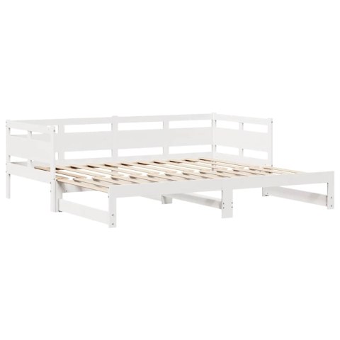 Sofa rozsuwana z szufladami, bez materaca, białe, 90x190 cm