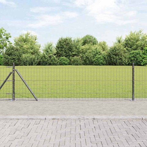 Ogrodzenie z słupkiem Szary 0,6 x 50 m Stal i PVC