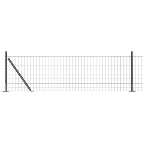 Ogrodzenie z słupkiem Szary 0,6 x 50 m Stal i PVC
