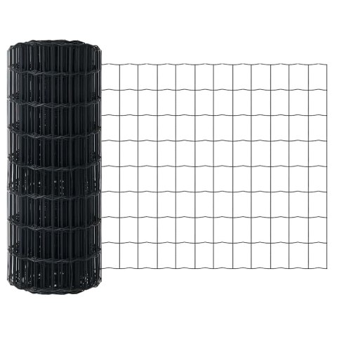Ogrodzenie z słupkiem Szary 0,6 x 50 m Stal i PVC