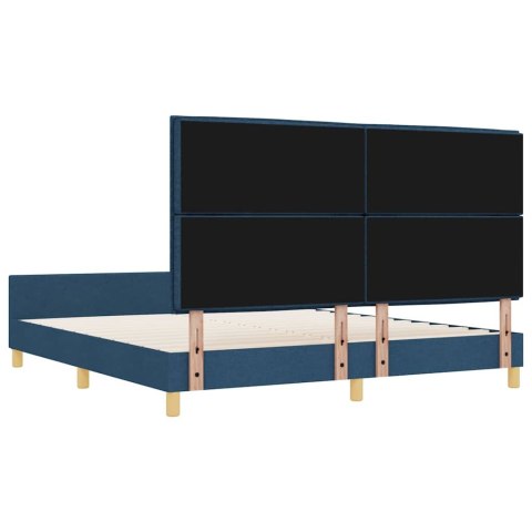 Ramka łóżka Z zagłówkiem Niebieski 180 x 200 cm tkanina