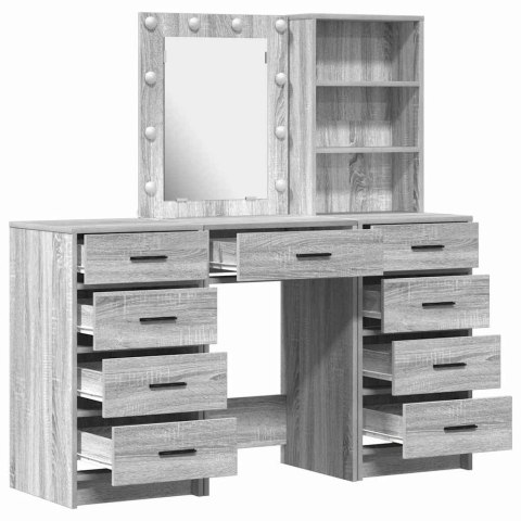 Toaletka 3 pcs Szary 40 x 41 x 135 cm Materiał drewnopochodny