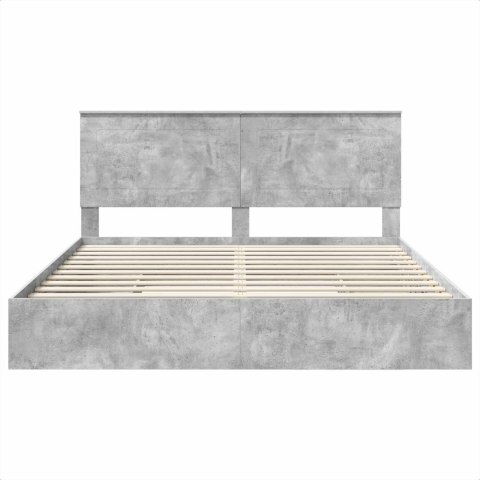 Łóżko z miejscem do przechowywania Betonowy szary 200 x 200 cm