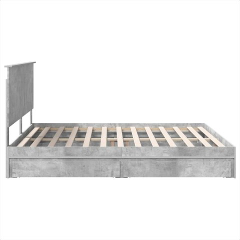 Łóżko z miejscem do przechowywania Betonowy szary 200 x 200 cm