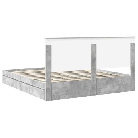 Łóżko z miejscem do przechowywania Betonowy szary 200 x 200 cm