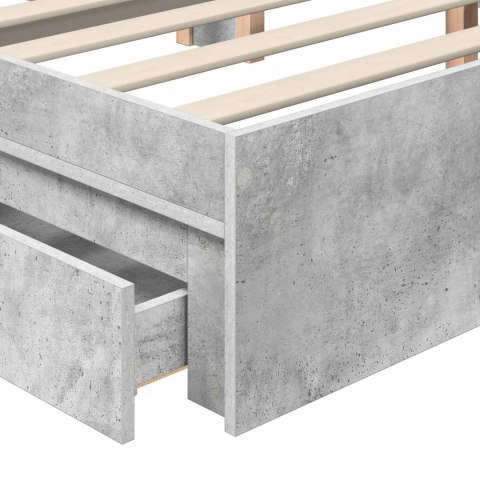 Łóżko z miejscem do przechowywania Betonowy szary 200 x 200 cm