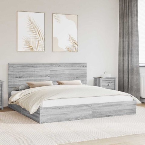 Łóżko z miejscem do przechowywania Szary Sonoma 200 x 200 cm