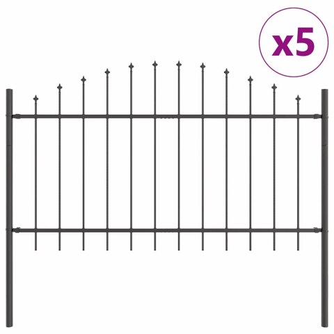 Ogrodzenie Ogrodowe 5 pcs Szary 170 x 140 cm