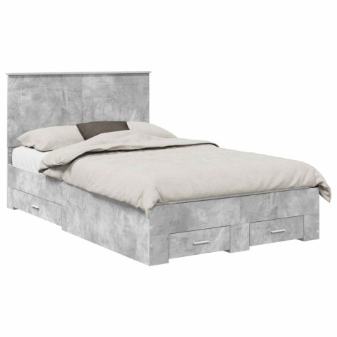 Ramka łóżka Betonowy szary 135 x 190 cm Materiał drewnopochodny