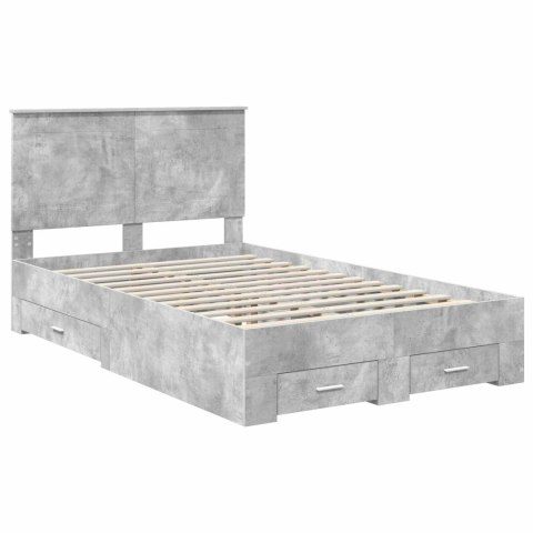 Ramka łóżka Betonowy szary 135 x 190 cm Materiał drewnopochodny