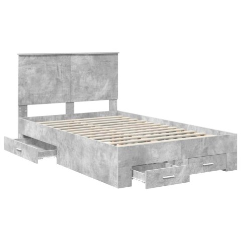 Ramka łóżka Betonowy szary 135 x 190 cm Materiał drewnopochodny