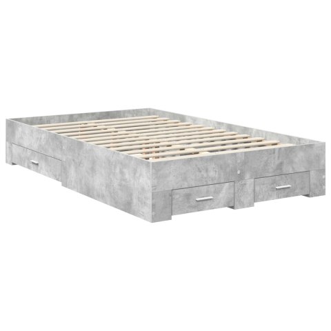 Ramka łóżka Betonowy szary 135 x 190 cm Materiał drewnopochodny