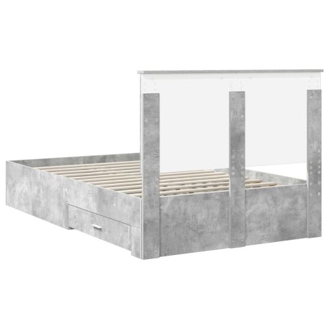 Ramka łóżka Betonowy szary 135 x 190 cm Materiał drewnopochodny