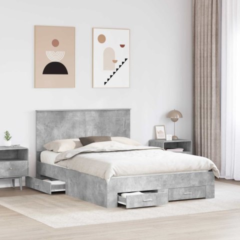 Ramka łóżka Betonowy szary 140 x 200 cm Materiał drewnopochodny