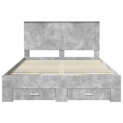 Ramka łóżka Betonowy szary 140 x 200 cm Materiał drewnopochodny