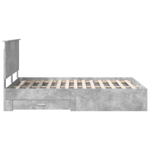 Ramka łóżka Betonowy szary 140 x 200 cm Materiał drewnopochodny
