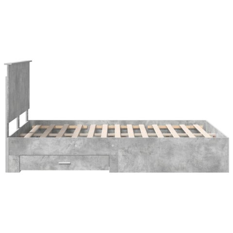 Ramka łóżka Betonowy szary 140 x 200 cm Materiał drewnopochodny