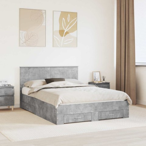 Ramka łóżka Betonowy szary 160 x 200 cm Materiał drewnopochodny