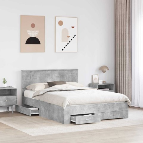 Ramka łóżka Betonowy szary 160 x 200 cm Materiał drewnopochodny