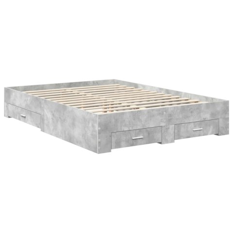 Ramka łóżka Betonowy szary 160 x 200 cm Materiał drewnopochodny