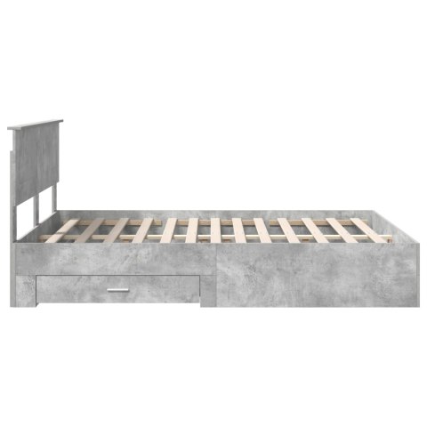 Ramka łóżka Betonowy szary 160 x 200 cm Materiał drewnopochodny